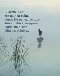 El silencio es ese mar en calma donde los pensamientos son libres.